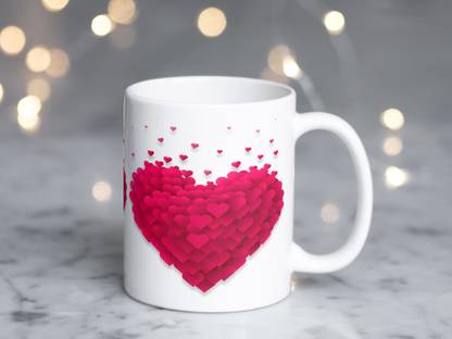 Vrantikar Beautiful Heart Printed Ceramic Coffee Mug