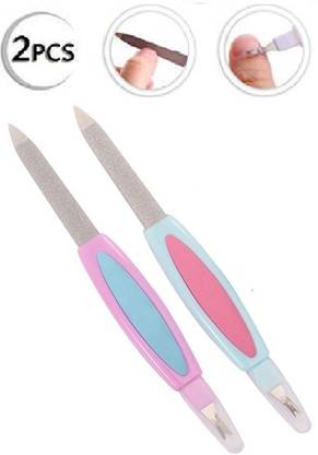 FEGURO 2 in 1 Nail File Tool Cuticle Trimmer Cutter Remover for Women