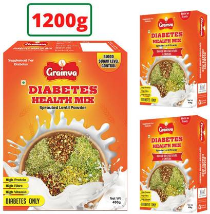 grainva Diabetes Health Mix Health Drink for Diabetes Diabetic Friendly Supplement for Diabetes Sathumaavu powder Nutrition Health Drink Instant Porridge Multigrain energy malt Sprouted Health Mix Sugar control mix 100%natural 32 Ingredients 1200 g