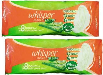 Whisper Choice Aloe Vera 7+7 Sanitary Pads For Woman Sanitary Pad