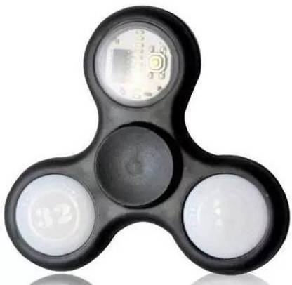 WHITE POPCORN LED Fidget Spinner Toy with multiple designs and quotes while spinning | Stress Relief Toy