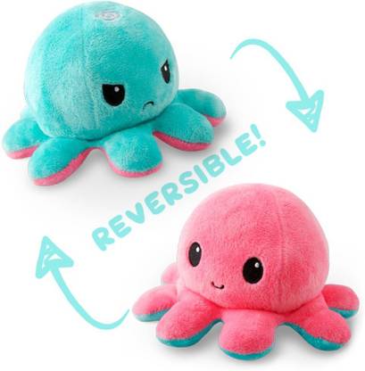 Just4You Reversible mood change octopus soft toy flip inside out  - 15 cm