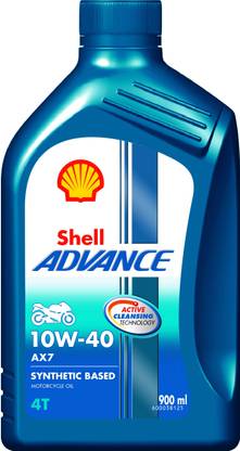 Shell Advance AX7 4T 10W-40 API SM Synthetic Blend Engine Oil