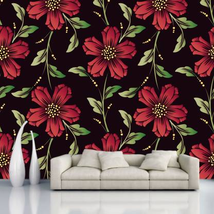 digital print world Floral & Botanical Multicolor Wallpaper