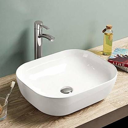 KUDOS Sink/Basin Super White Color/ 44 X 33 X 12 cm Table Top Basin