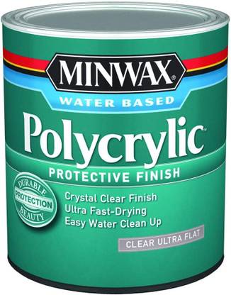 Minwax 611114444 Polycrylic Protective Finish, Quart, Ultra Flat Wood Varnish