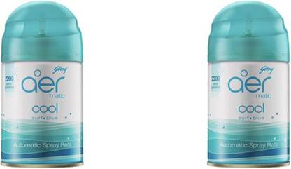 Godrej Cool Surf Blue Car Freshener Refill aer matic, Automatic Air Freshener Refill Pack - Cool Surf Blue