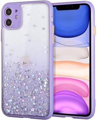 Loxxo Back Cover for iPhone 12 Glitter Sequin Gradient Case, Bling Glitter Design Transparent Case (Purple)