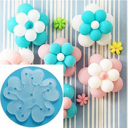 RJV Global Solid 10 Pcs Portable Flower Shape Balloon Clips Holder for Event Decorations Party Balloon Bouquet
