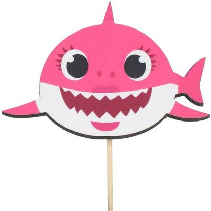 FUNCART Multicolor Baby Shark Birthday Girl Small Size Cake Topper(6pcs/Pack)