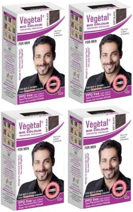 VEGETAL Bio Colour Soft Black 25gm (Pack of 4) , Soft Black