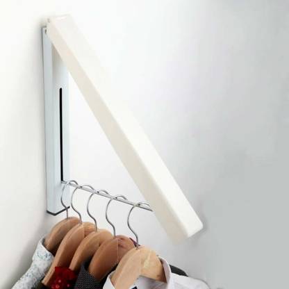 lukzer Wall Mountable Hidden Type Clothes Hanger Drying Rack Stand for Home Room Balcony Bedroom Plastic Shirt Hanger For  Shirt