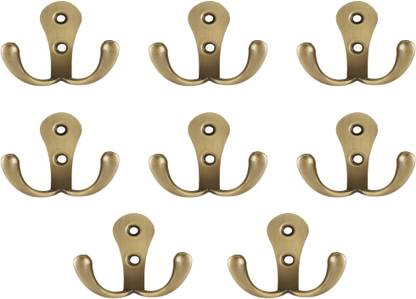 Flipkart SmartBuy Pack of 8 Deluxe 2 pin Cloth Hanger Bathroom Kitchen Wall Wardrobe Door Hooks For Hanging keys,Clothes Holder Hook Rail Regular Organizer