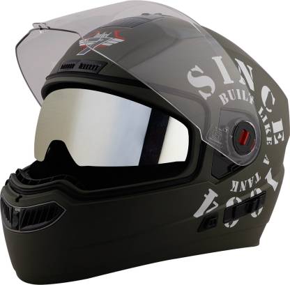 Steelbird SBA-1 TANK Double Visor Full Face Graphics Helmet, Inner Silver Sun Shield Motorbike Helmet