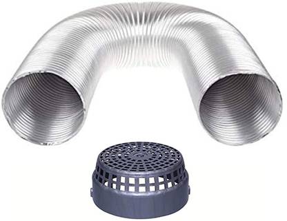 Kitchnx 6 Inch Aluminum Flexible Chimney Pipe With Cowl Cover Hose Pipe