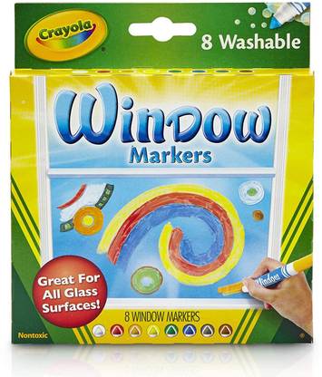 CRAYOLA Washable Window Markers, 8 Count