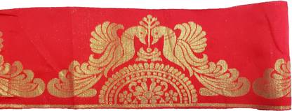 enchantress Saree Fall Lace MOR Dupatta Border 9 Meter Jari Work RED Lace Saree Falls