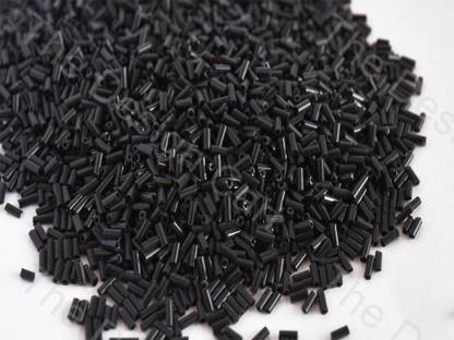 The Design Cart Opaque Black Pipe / Bugle Beads (4.5 mm) Standard Quality Beads