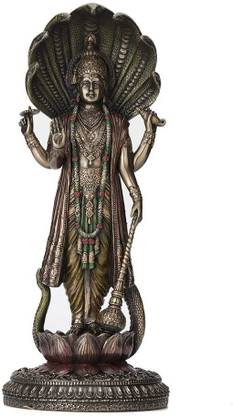 Sri Krishna Culture Standing Vishnu Idol for Home Décor-Venkatesh Narayan-Vishnu Ji Murti-12.5 Inches-Antique Finish Decorative Showpiece  -  31.75 cm