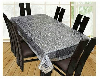 Monkdecor 3D Bubble Design Transparent Table Cover for Centre Table (Golden Border, PVC, Plastic) Solid 4 Seater Table Cover