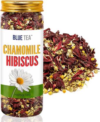 BLUE TEA Organic Chamomile Hibiscus Flower Tea| Immunity Booting Healthy Heart Herbal Tea |50g Chamomile, Hibiscus Herbal Tea Plastic Bottle