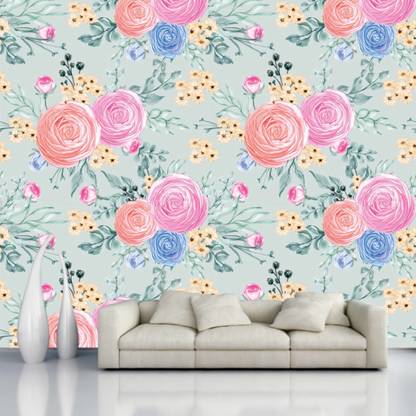 digital print world Floral & Botanical Multicolor Wallpaper
