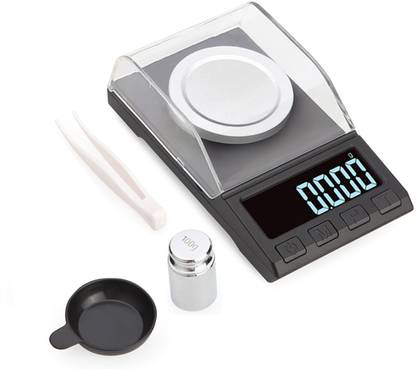amiciTools High Precision LCD Digital Scale Powder Gold Jewelry Medicinal Herbs Weighing Electronic Pocket Scales with 2xAAA Battery (100g) Weighing Scale
