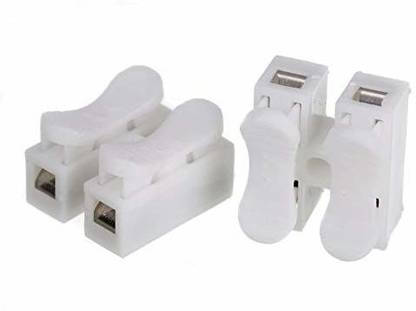 RPI SHOP 2 Way Quick Push Type Lock Electric Wire Connectors for Cable Lock Push Connector Terminals, Screwless Quick Electrical Connector Pack of 20 Pcs (White) 2 Way Push Connector Wire Connector