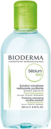 BIODERMA Sebium H2O Purifying Micellar Cleansing Water and Makeup Removing Solution for Combination to Oily Skin Makeup Remover Face Wash