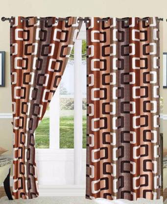 Wacky 153 cm (5 ft) Polyester Semi Transparent Window Curtain (Pack Of 2)