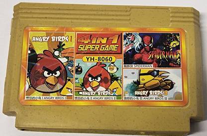 BVG 8 Bit Video Game Cassette/Cartridge 4 In 1 Angry Birds 1/ Angry Birds 2/Angry Birds 3  Gaming Accessory Kit