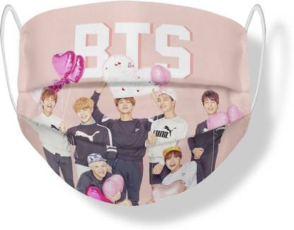 HeartInk BTS Bangtan Boys Theme Unisex Cotton Pollution Mask-HIKBTSMK17 Washable, Reusable Cloth Mask