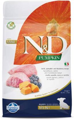 Farmina N&D Pumpkin - Lamb & Blueberry - Grain Free - Dog Dry Food - Puppy - Mini Breed Lamb 0.8 kg Dry New Born Dog Food