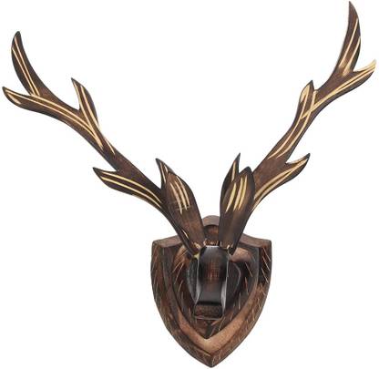 Virtual Khariddari Hanging Dear Head for Wall (Brown)