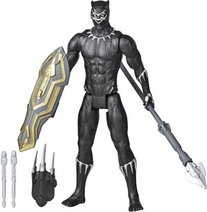 MARVEL Avengers Titan Hero Series Blast Gear Deluxe Black Panther Action Figure, 12-Inch Toy