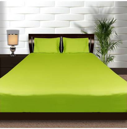 Trendy Threads Cotton Double Flat 300 TC Solid Bedsheet