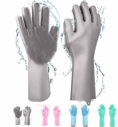 CLEANSHOP SILICON MULTIPURPOSE CLEANING GLOVES (Pack of 2) Wet and Dry Glove Set