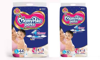MamyPoko Pant diapers Combo of Large 44 and large 32 diapers Large (44+32) 76 Pieces - L
