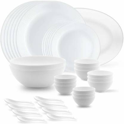 Larah by Borosil Pack of 33 Opalware Borosil Pack of 33 Opalware Dinner Set Dinner Set