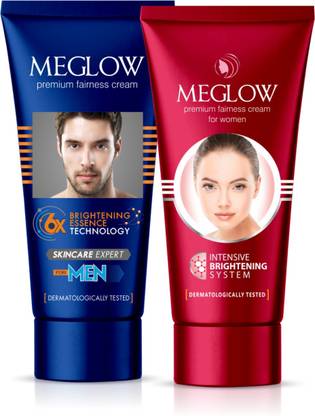 Meglow Fairness Cream for Men and Women Combo Pack of 2, 50g each