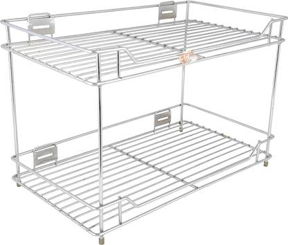 WAYMORE Utensil Kitchen Rack Steel 2 Layer Kitchen Racks Multipurpose Holder