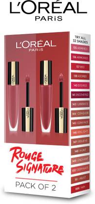 L'Oréal Paris Rouge Signature Matte Liquid Lipstick (Pack of 2) shade 121 + 129