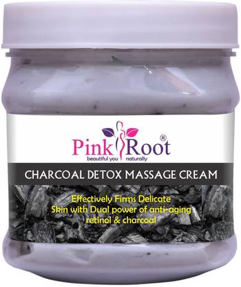 PINKROOT Charcoal Detox Massage Cream Effectively Firms Delicate Skin with Dual Power of anti-aging Retional & Charcoal