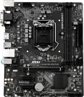 MSI H310M PRO-VDH PLUS LGA1151Socket Micro-ATX Intel H310 Chipset DDR4 Motherboard for Desktop