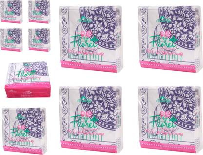 Green Tree Floret Hard Tissue Napkin - White Paper Napkins White Paper Napkins