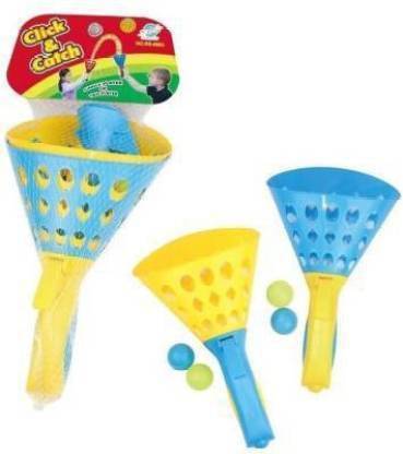 INFINITE POCKET Click and Catch Twin Ball Game Indoor Outdoor Toy Set | Catch Ball Play Fun Boys & Girls