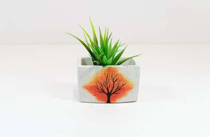 Elite earth Concrete Band Box White Planter… Plant Container Set