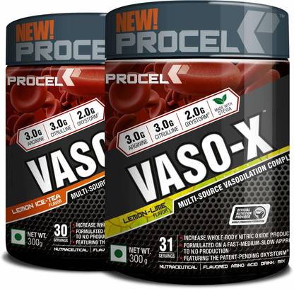 PROCEL Nitric Oxide Booster w/Citrulline, Arginine Powder & Oxystorm (300g x 2) BCAA