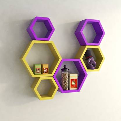 BT Decors Hexagon shelves Double as wall art and functional storage. Each shelf is the perfect size for displaying small pictures, plants, or trinkets. Endless possibilities await with these custom geometric shelves. #shelvingideas #uniqueshelves Hexagon Shape Wall Shelves/Wall Rack/Wall Shelf for Home Decor Wall Decor Showpiece Item Home Decor, Living Room, Wall Decor, Gifting Item . MDF (Medium Density Fiber) Wall Shelf
