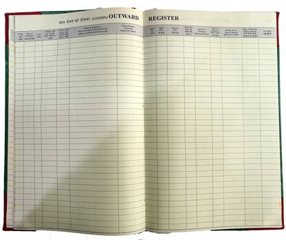 LRS Outward Register - 100 Pages Single(200 Front+Back) - 70 GSM Ledger Paper - Red Half Canvas PVC Binding 1-Part Record Keeping Books